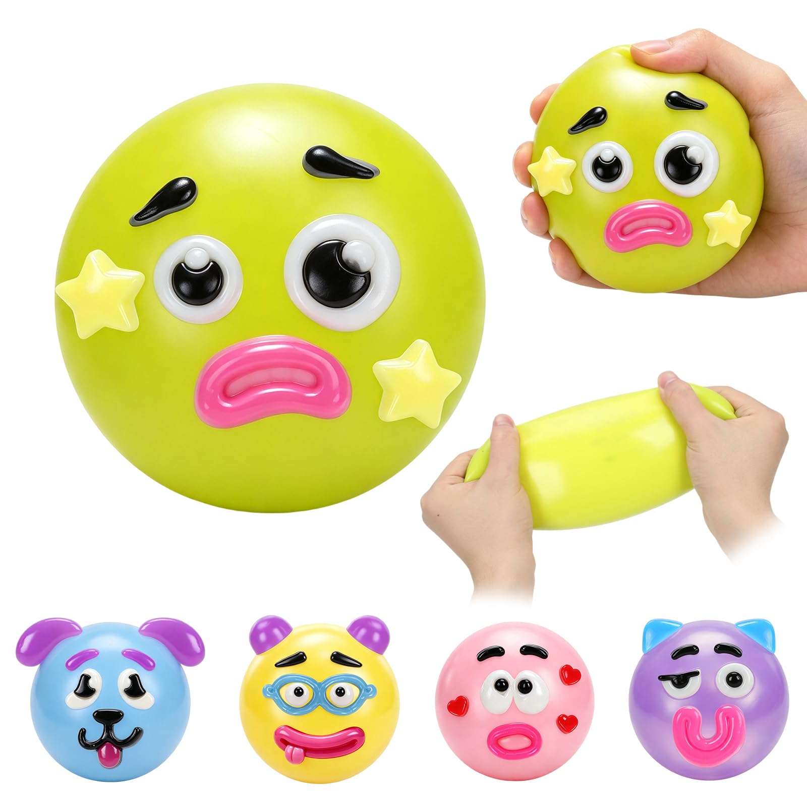 ZUYIST Interchangeable Dog Face Swap Stress Relief Squeeze Toy for Adults