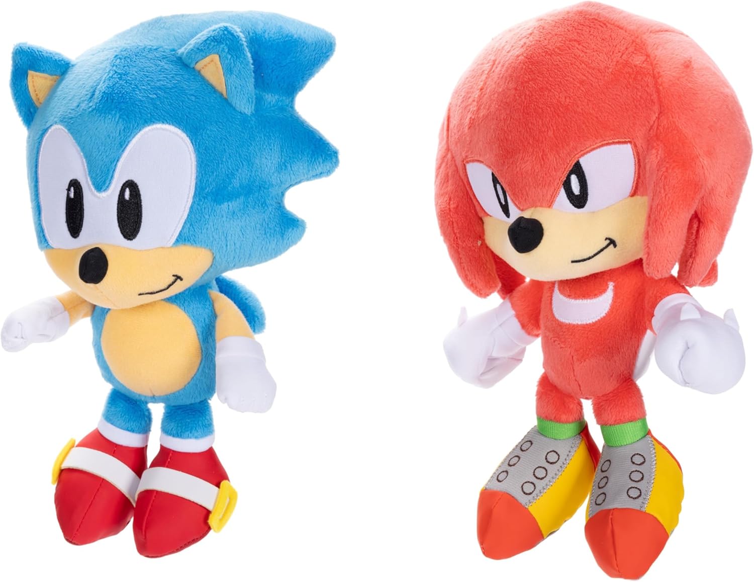 JAKKS Pacific Sonic The Hedgehog 9" Plush 2-Pack, Sonic & Knuckles Collectible Stuffed Toy