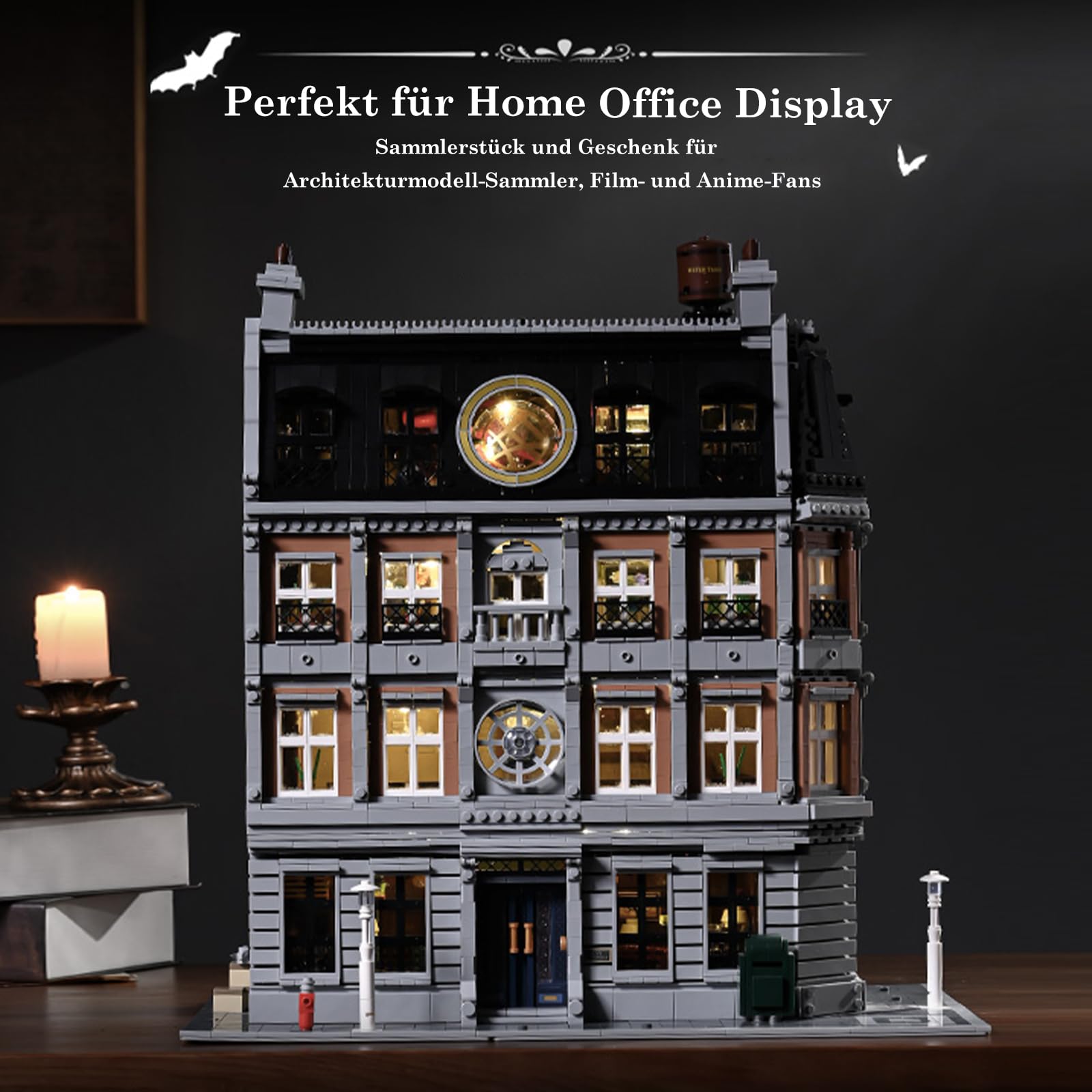 Sanctum Sanctorum Klemmbausteine Modular Buildings mit Licht - 6619 Teile Film Architektur, 4-stöckiges Haus Bausteine Set für Erwachsene Kompatibel mit Panlos 613001