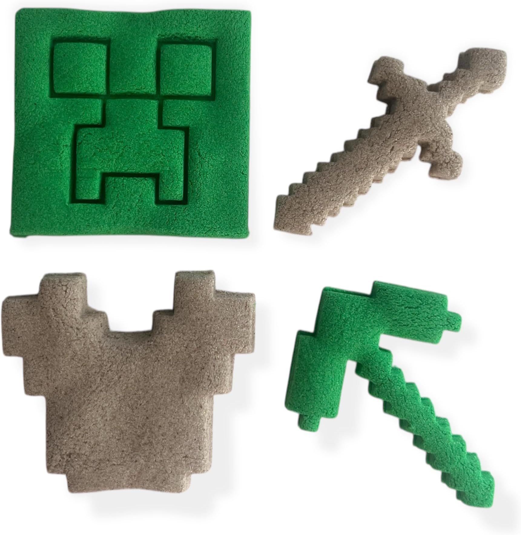 Block Adventure Craft Cookie Cutter Set, Unique 3D Printed Cartoon Fondant Cookie Cutter, Baking Crafts, Party Supplies (4 PC) MADE IN USA