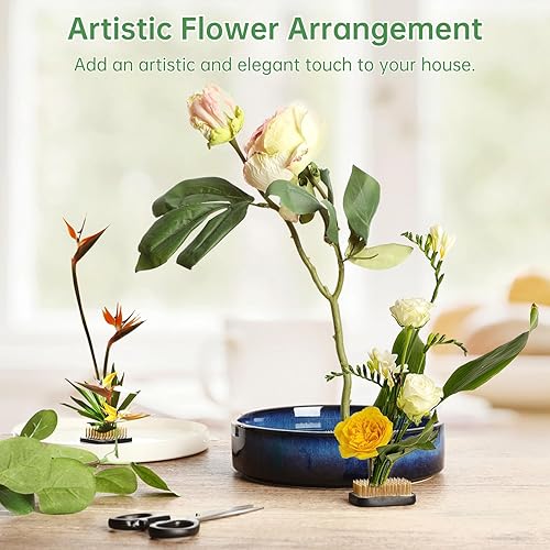 Miniatura 6 de 3 ranas de flores japonesas Ikebana para arreglos florales, el kit Kenzan incluye redondo de 2.5 pulgadas + cuadrado de 1.8 pulgadas + rectángulo de