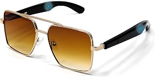 Pilot Smart Glasses,Bluetooth Sunglasses for women/men with Audio, Polarized Sunglasses,Dual Mic & Speakers, UV Protection, Music/Calling/Voice Assistant/Remote Photography，Gold Frame Brown Lens