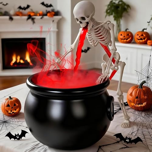 Halloween Decoration, Ultrasonic Mist Maker Fogger with Black Witch Cauldron