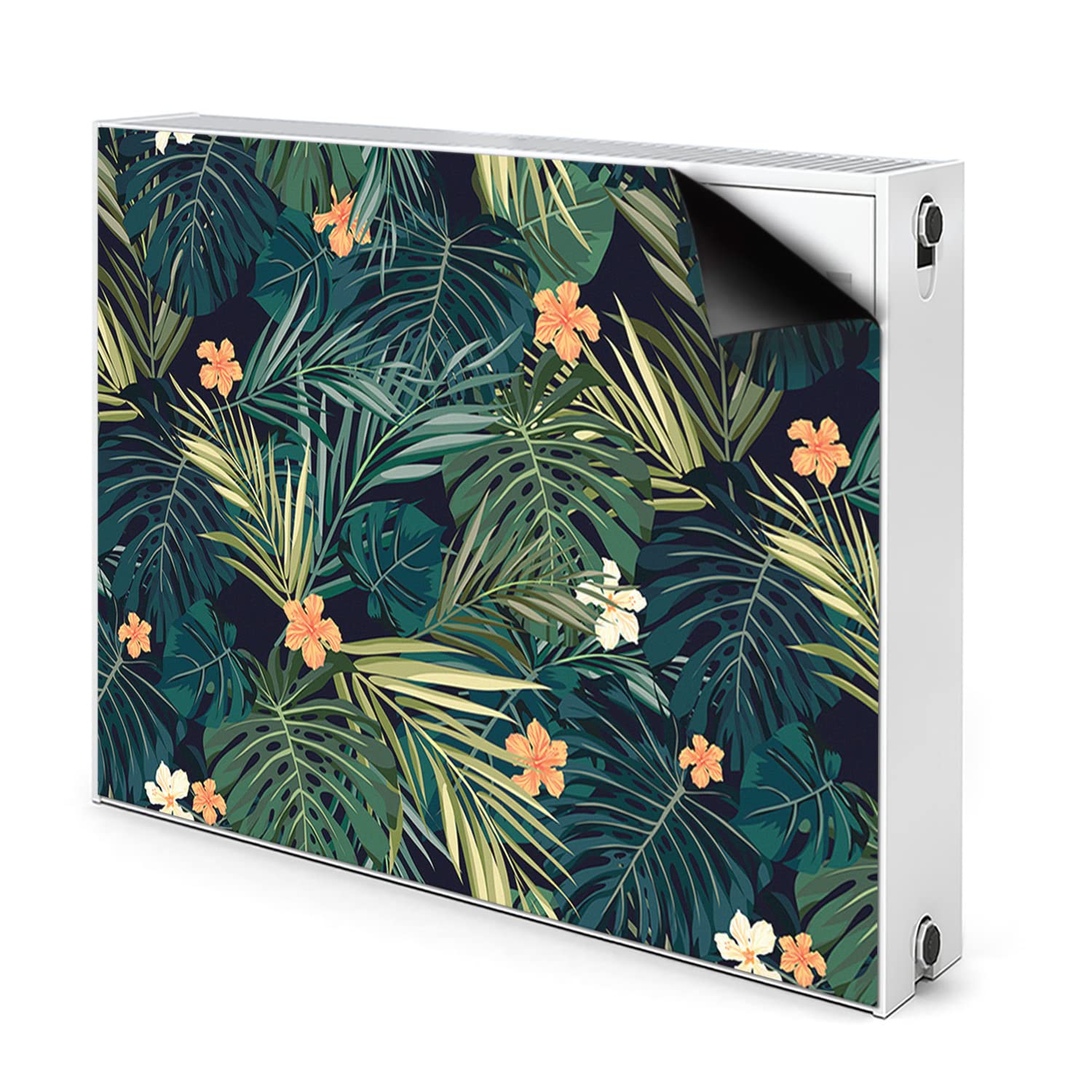 Cache radiateur magnétique 100x60 vert tapis de décoration fleurs