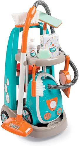 Smoby - Chariot de Menage + Aspirateur - Electronique avec