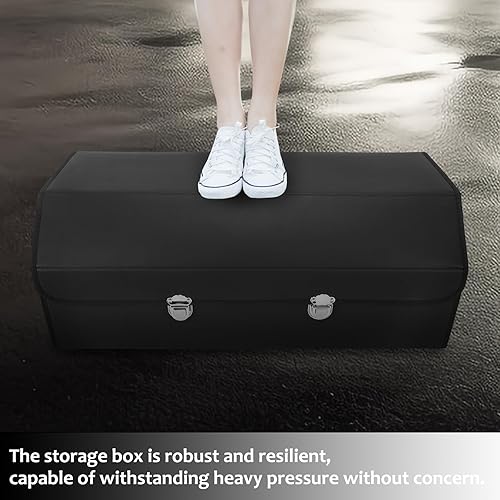 Miniatura 5 de KAFLLA Organizador de maletero para automóvil, organizador de maletero de cuero para SUV, organizador de maletero de automóvil de 30 pulgadas para