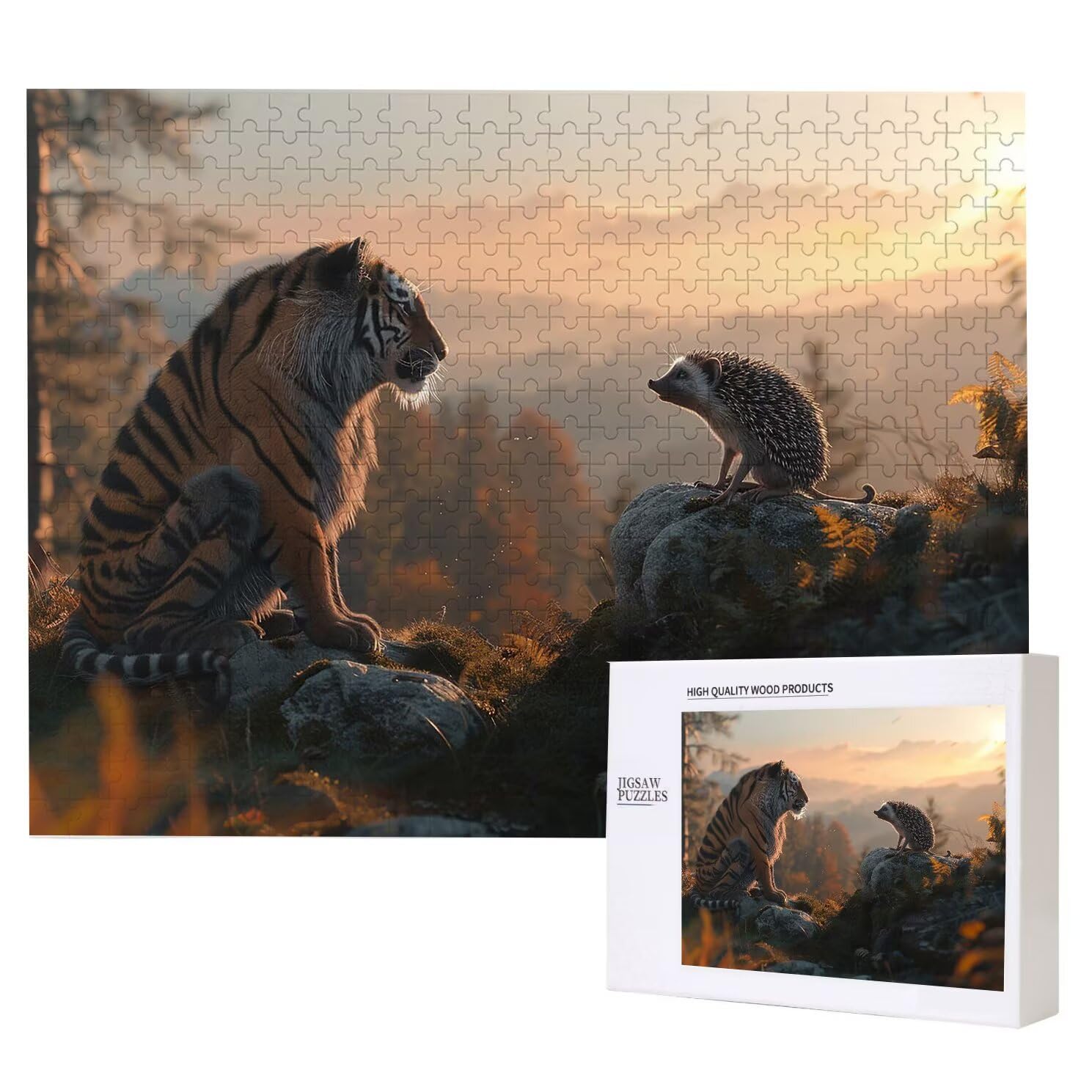 Puzzle dla dorosłych, 5000 sztuk, trudne drewniane puzzle, gra, gra logiczna, gra ręczna, dekoracja rodzinna, kreatywna rozrywka, prezent 105 x 156 cm tygrys wiewiórka K0F-45