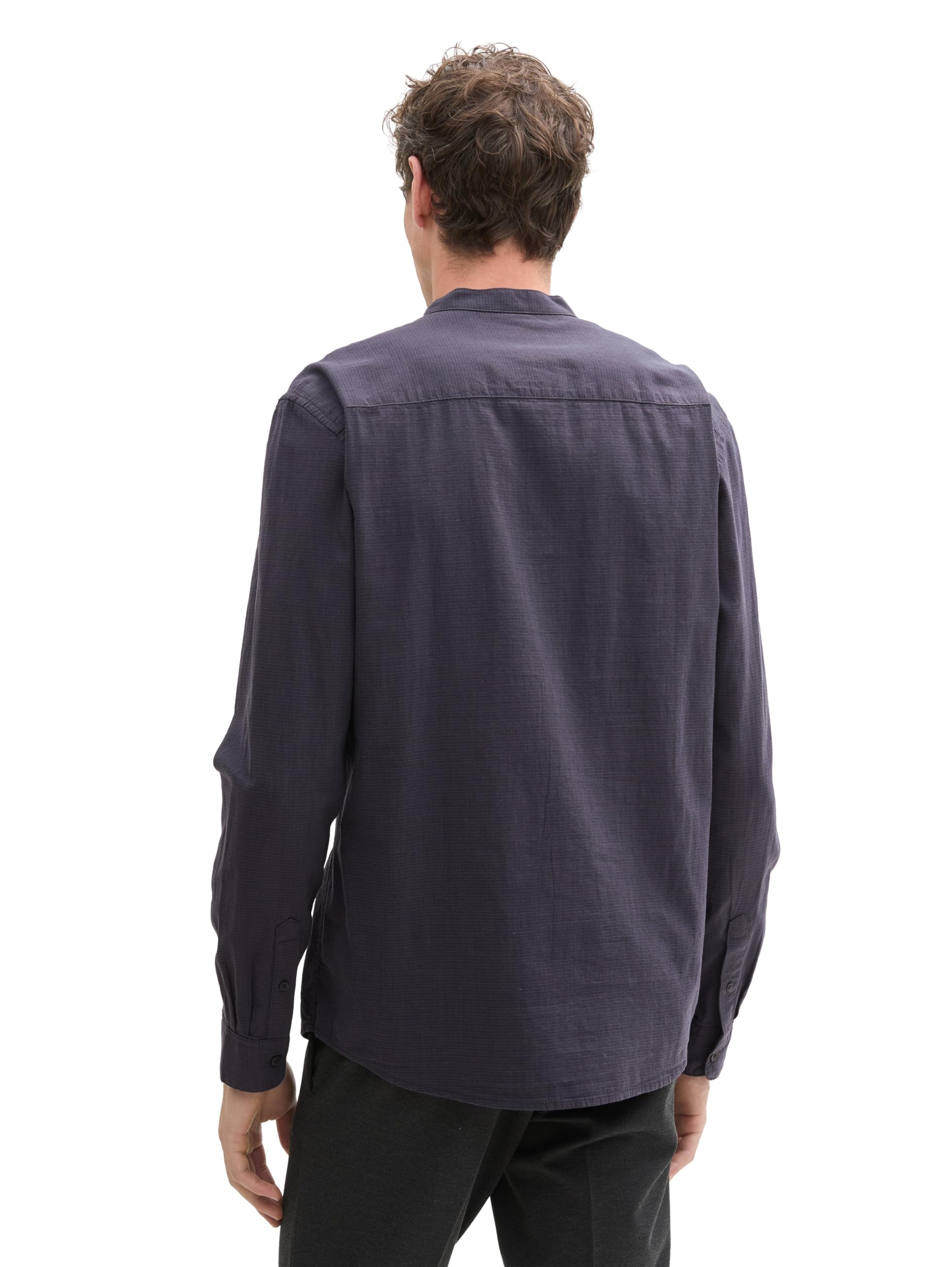 Tom Tailor Denim Herren Slim Fit Dobby Hemd mit Brusttasche