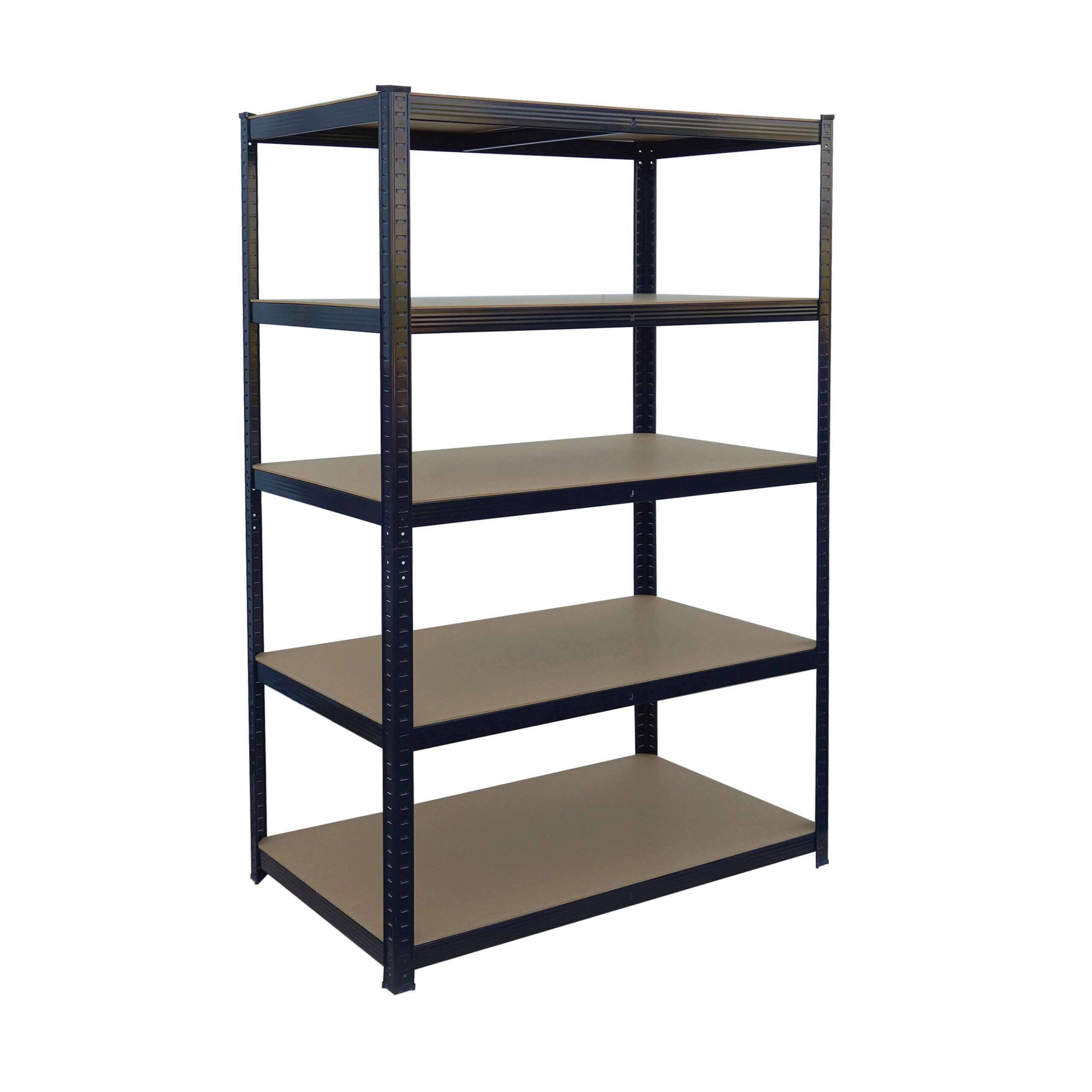 Relaxdays Scaffale portacarichi Nero/Marrone, 5 Ripiani, 180x100x30 cm, capacità 875 kg, in Castro a Incastro