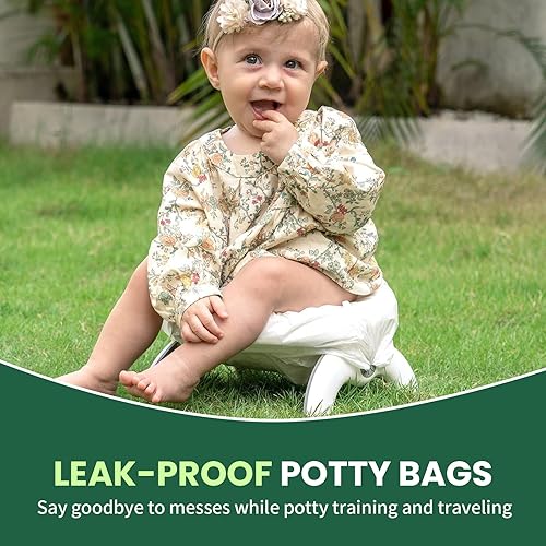 Miniatura 2 de Paquete de 72 bolsas desechables para inodoro portátil, bolsas de repuesto para orinal de viaje para niños pequeños con almohadillas