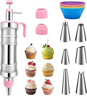 Dessert Decorating Syringe Set, Frosting Piping Kit Stainless Steel Cake...