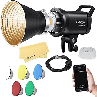 Godox SL60IIBi SL60II-Bi [Godox SL-60W Upgraded]75W COB Bi-Color LED Video Light,2800K-6500K,25100 Lux @1M,CRIâ‰¥96,TLCIâ‰¥97,App Control,11FX Effects,Bowens Mount,More Silent for Photography Studio Video
