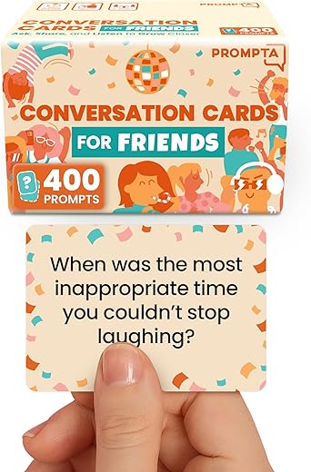 400 Icebreaker Conversation Cards for Friends – Casual, Funny Get to Know You Conversation Starters - Ice Breaker Questions for Groups, Families, Coworkers, Road Trips, Girls Night, Game Night Games