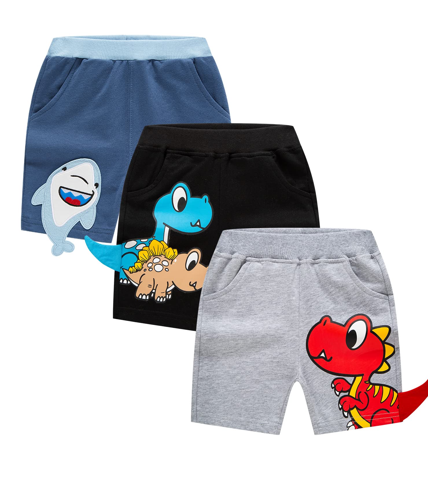 CAMLAKEE Kinder Kurze Hosen Jungen Shorts Jungs Freizeit Sommer Hosen Multipack