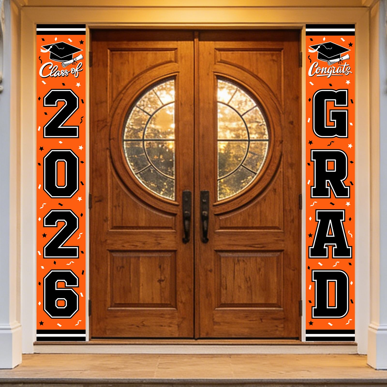 Photo 1 of 2026 Graduation Decorations,Congrats Grad Banner Backdrop for Class of 2026 Decorations- Orange Graduation Party Decorations