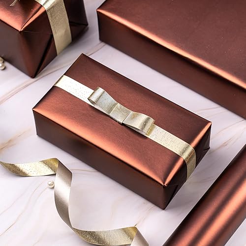 Vista 18 de RUSPEPA Papel de regalo metálico blanco roto, papel mate de color sólido, perfecto para bodas, cumpleaños, Navidad, baby shower, 17 pulgadas x 32.8