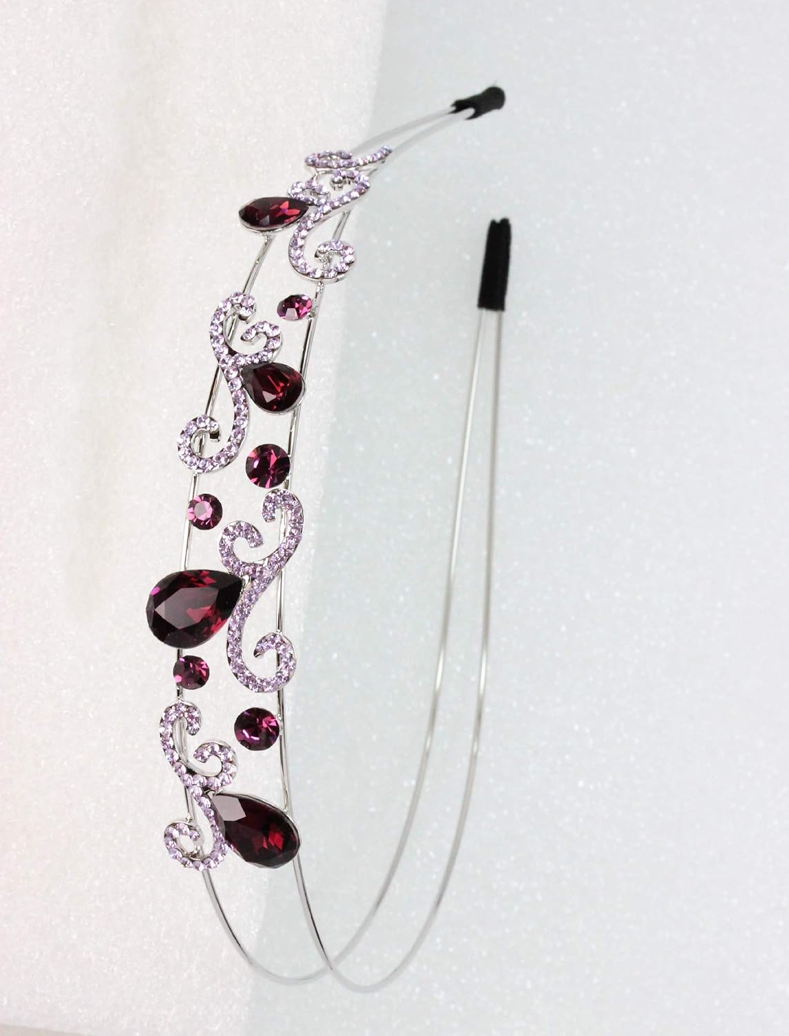 Faship Gorgeous Purple Rhinestone Crystal Floral Hair Band