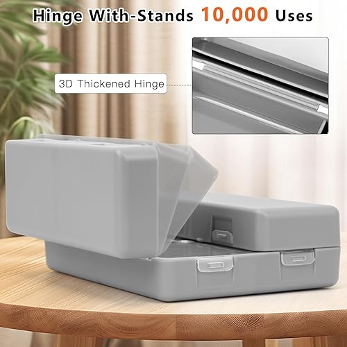 Miniatura 6 de FYY Pastillero diario de 2 piezas, 7 compartimentos, organizador de píldoras de viaje, diseño plegable, pastillero para bolsillo para bolsa para