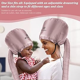 Bonnet Hood Hair Dryer Attachment - Soft, Adjustable Extra Large Bonnet Hair Dryer for Speeds Up Drying Time at Home, Easy to Use for Styling, Curling and Deep Conditioning (Pink)