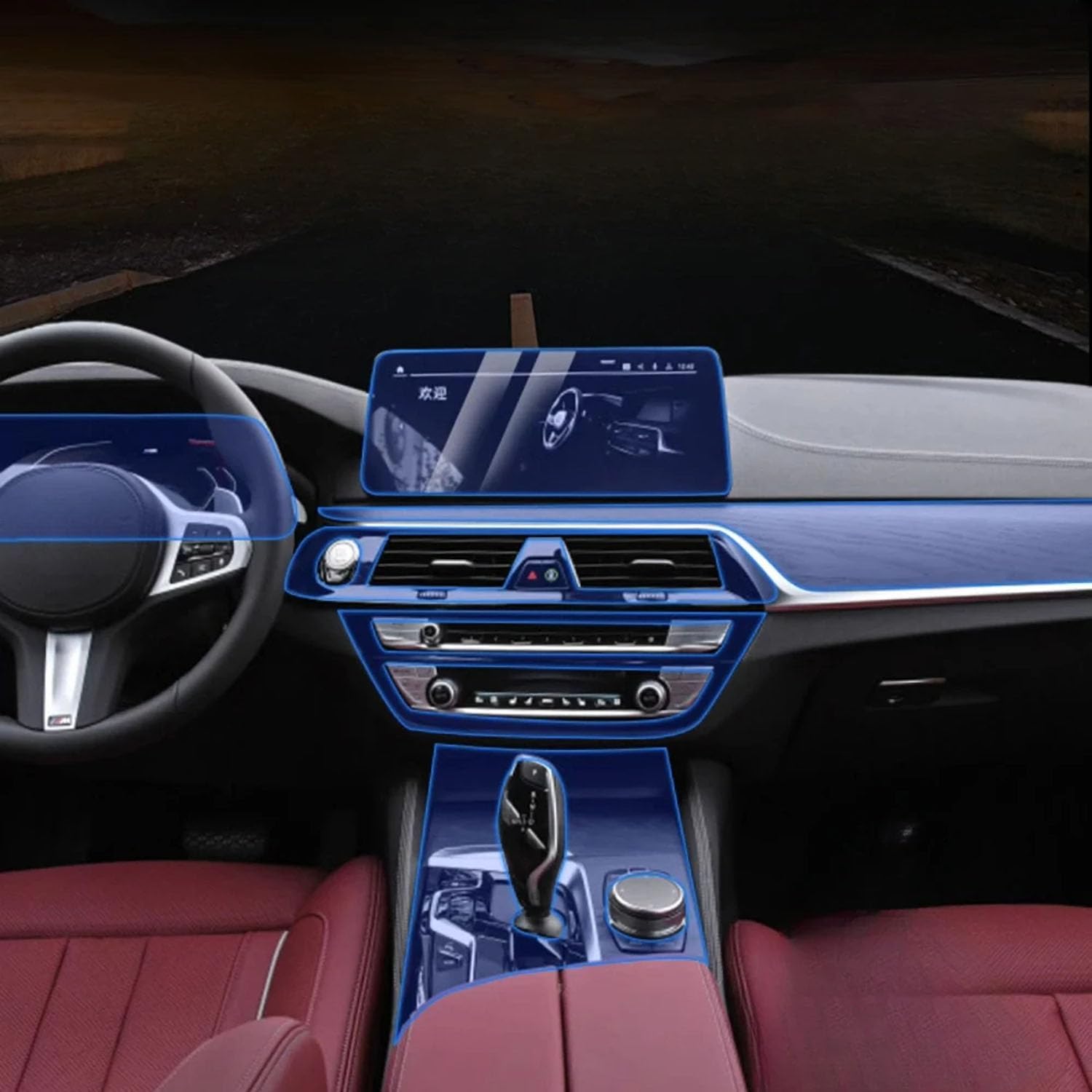 Film protecteur de TPU intérieur pour BMW X4 G02 protégeant la console centrale haut de gamme
