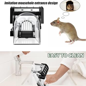 Humane Mouse Traps Indoors Live Mice Traps for Catch Alive Reusable Rodent Mouse Trap No Touch Release for Home Commercial Residential Outdoor