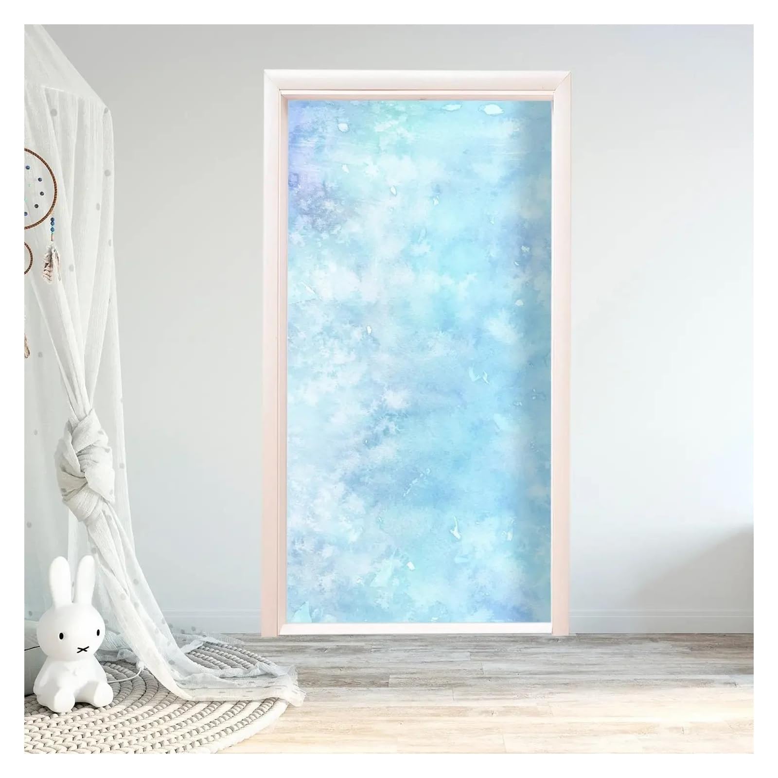 Sticker de porte coucher de soleil abstrait 77x200cm pour déco murale