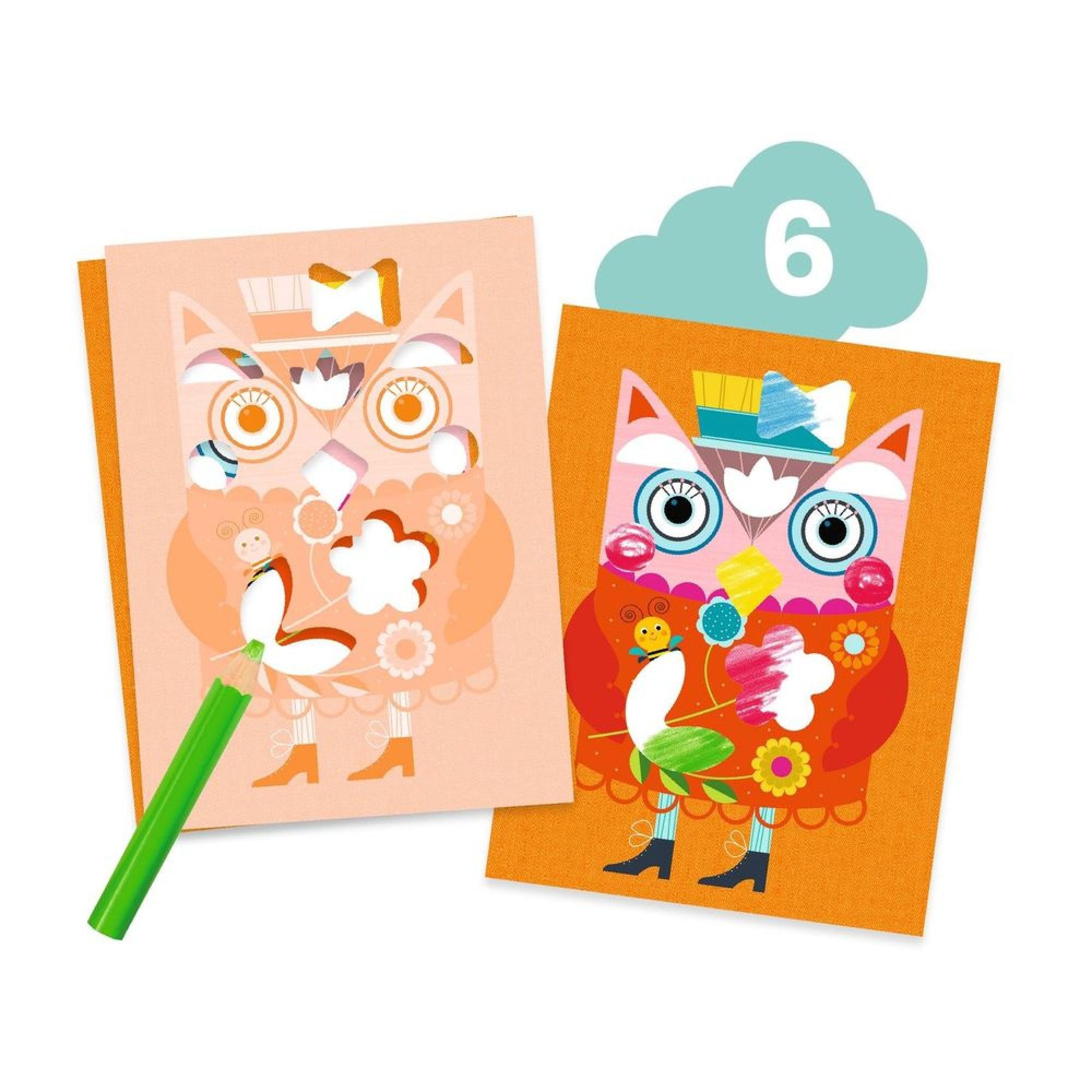 Juego de 6 actividades creativas para niños El gato y sus amigos - Djeco
