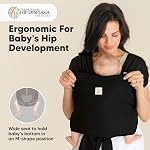 KeaBabies Baby Wrap Carrier Ring Sling - Easy To Wear, Adjustable D-Lite Baby Carrier Newborn to Toddler, Infant Carrying Shirt, Hands Free Bonding, Breathable Fabric Wearing Wrap (Trendy Black)