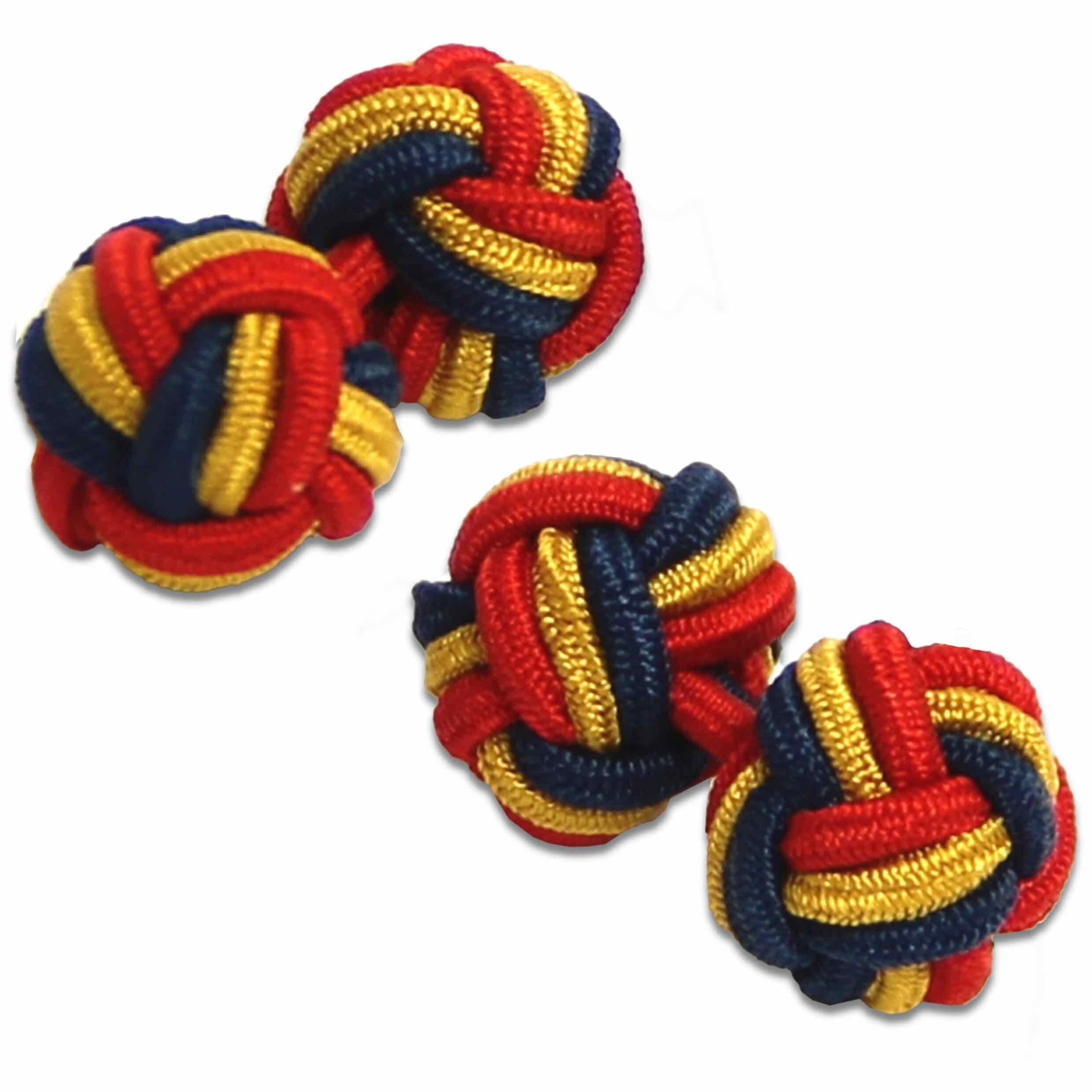 The Regimental Shop Men's Blue/Red/Yellow, Blue/Red/Yellow Reme Knot Cufflinks