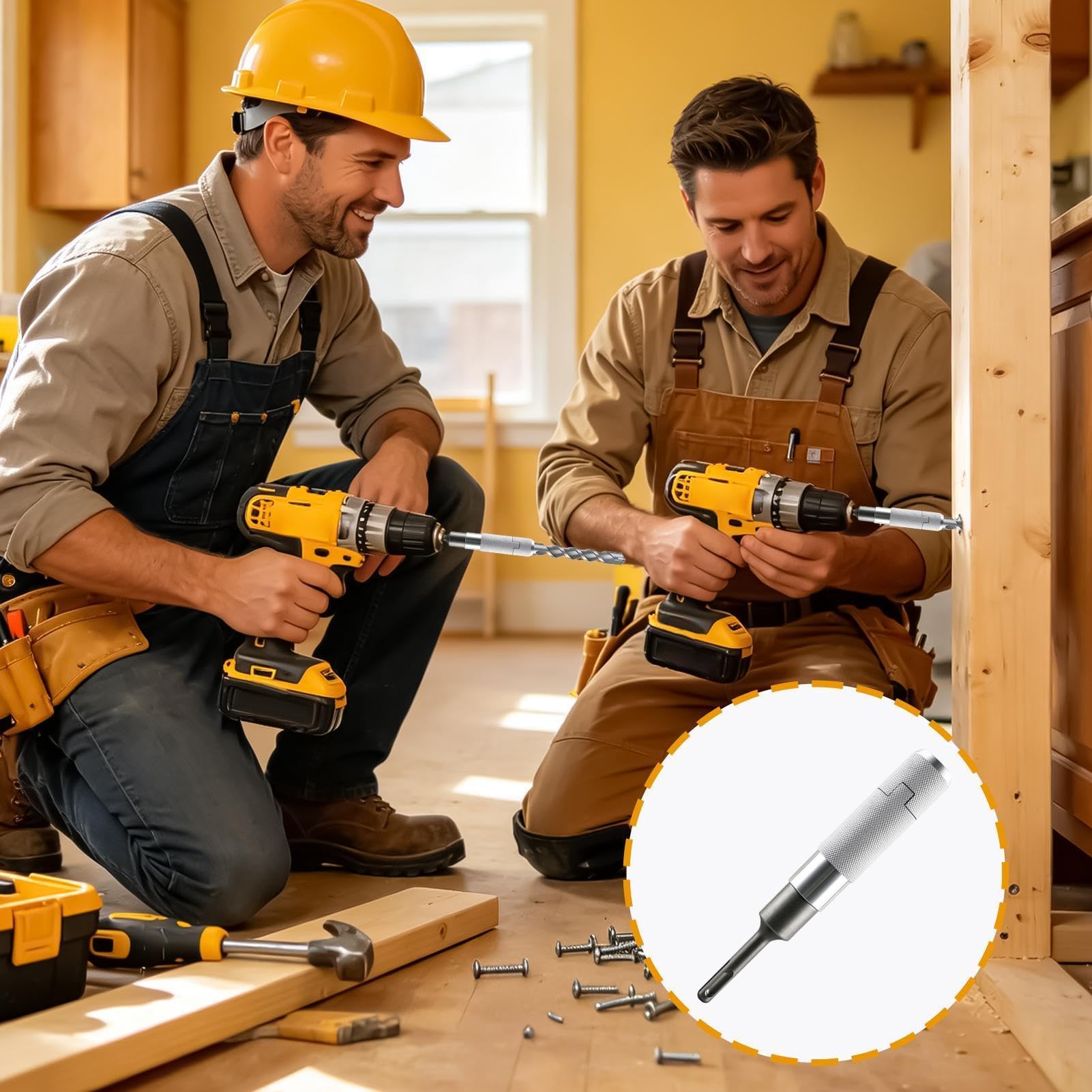 Adaptador para Taladro Percutor Intensivo Antideslizante Multifunción Con | Herramientas De Adaptación Para Taladro Para Perforación Tuberías Renovación Y Trabajo Industrial