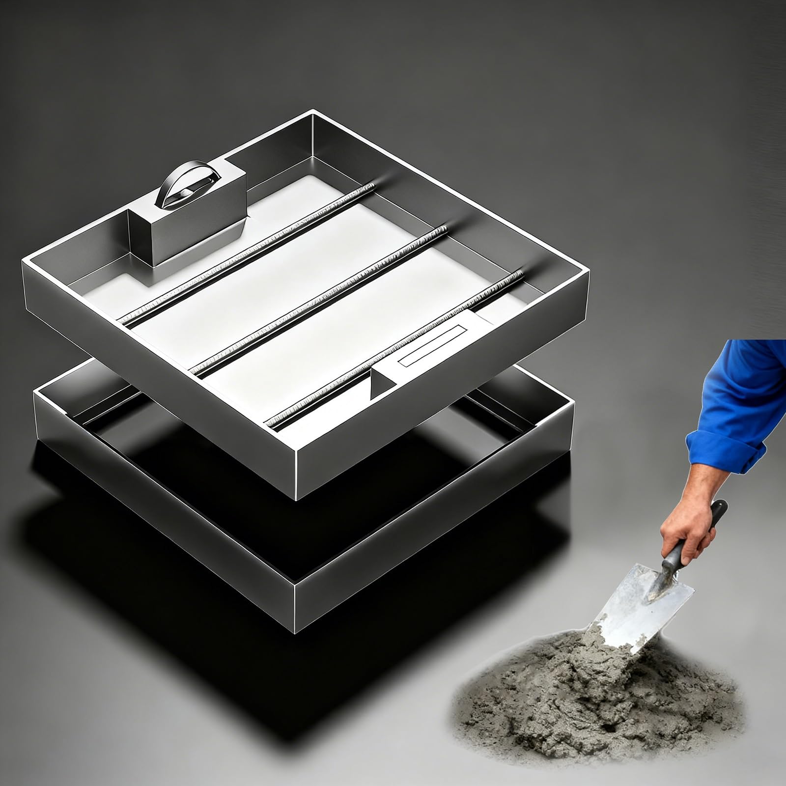 Copertura personalizzabile per lavabo fognario con maniglie nascoste Coperchio per pozzetto in acciaio inox Copertura per camera di ispezione interna (40 x 20 x 5 cm)