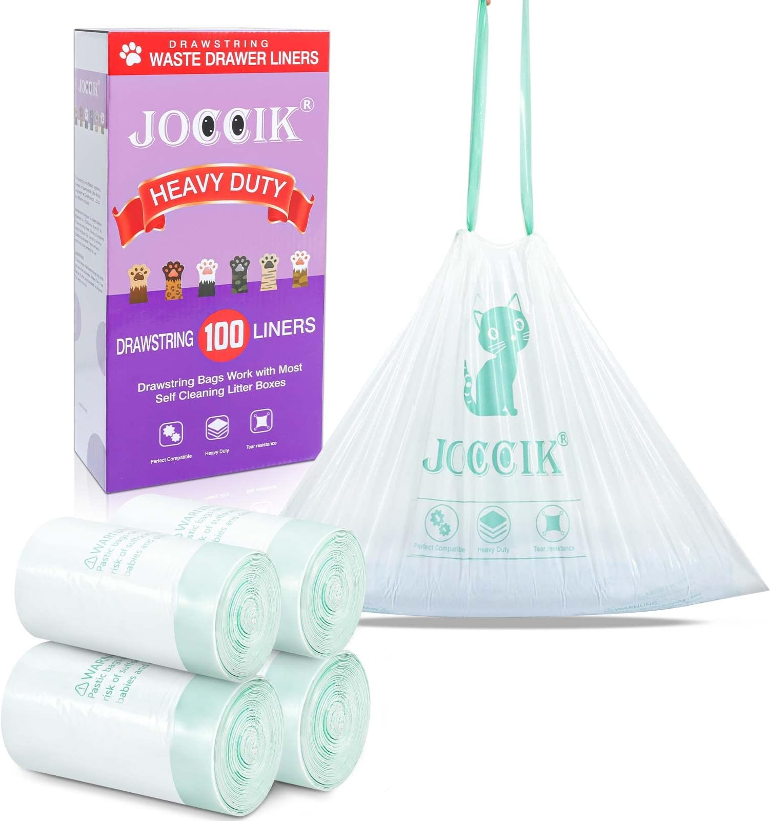 Aopule Litter Box Liners, 100 Count SelfCleaning Cat