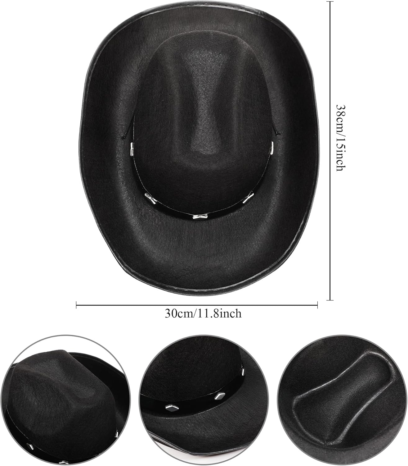 Yaomiao 70s Hippie Womens Fringe Vest Western Felt Cowgirl Hat Cowgirl Costume Rivets Sleeveless Faux Suede Tassels Jacket - Image 2