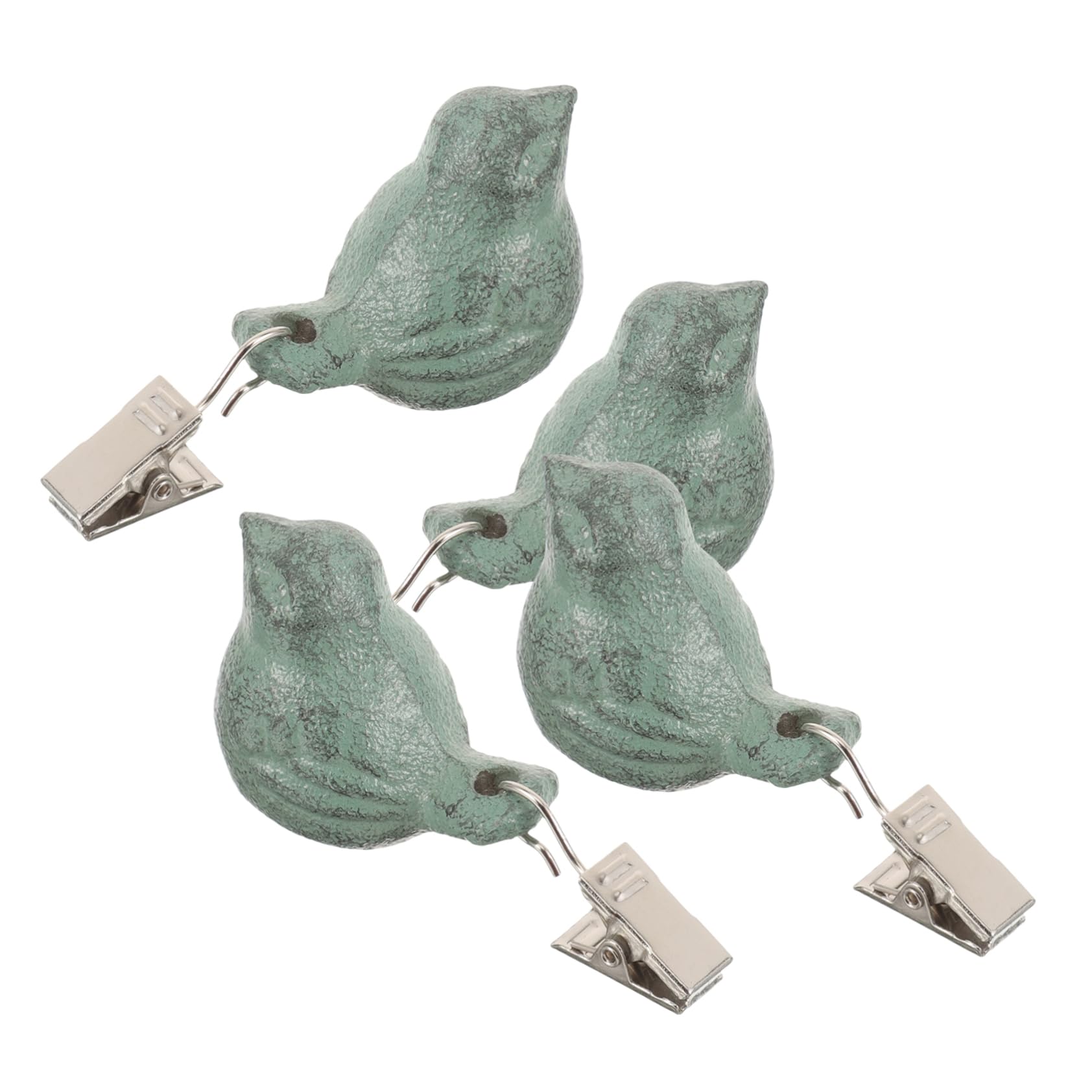 Zerodeko Set 4 Pezzi Fermatovaglia da Tavola in Metallo Verde a Forma di Volatile, Clip Decorativi Creativi, Lisci Senza Sbavature per Picnic e Arredi da Esterno