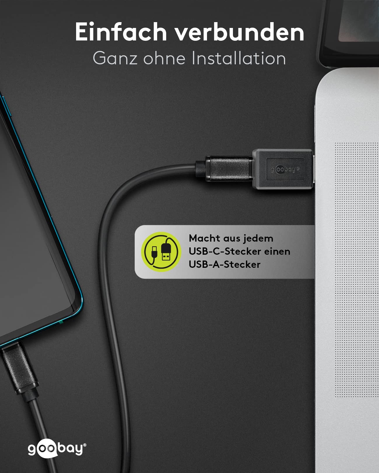 Goobay USB-C Kabel (0,5 M) – SuperSpeed Mit 100 W Power Delivery & 20 Gbit/s