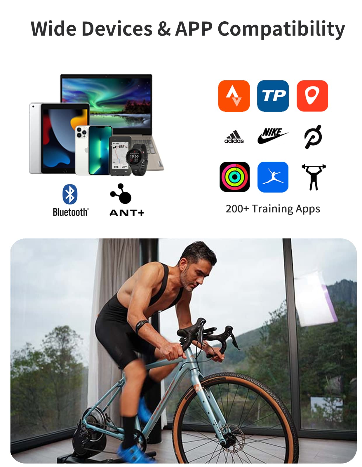 iGPSPORT HR70 Cardiofrequencemetre au Bras, Brassard Cardio IPX7 Étanche Bluetooth Ant+ Ceinture Cardio Idéal pour Le Vélo Jogging Yoga Fitness