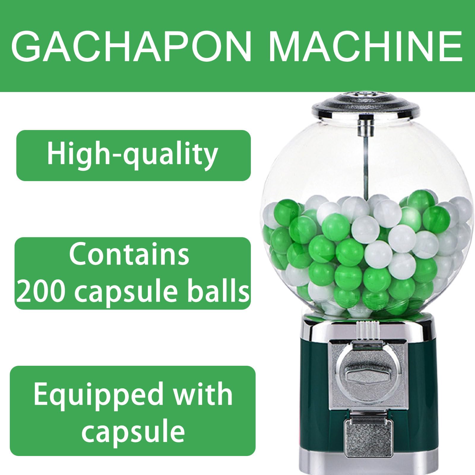 Distributeur Automatique Professionnel, Verrouillable Grande Capacité avec Clé, pour Gommes et Capsules, Distributeur de Jouets pour Magasins de Jeux Green