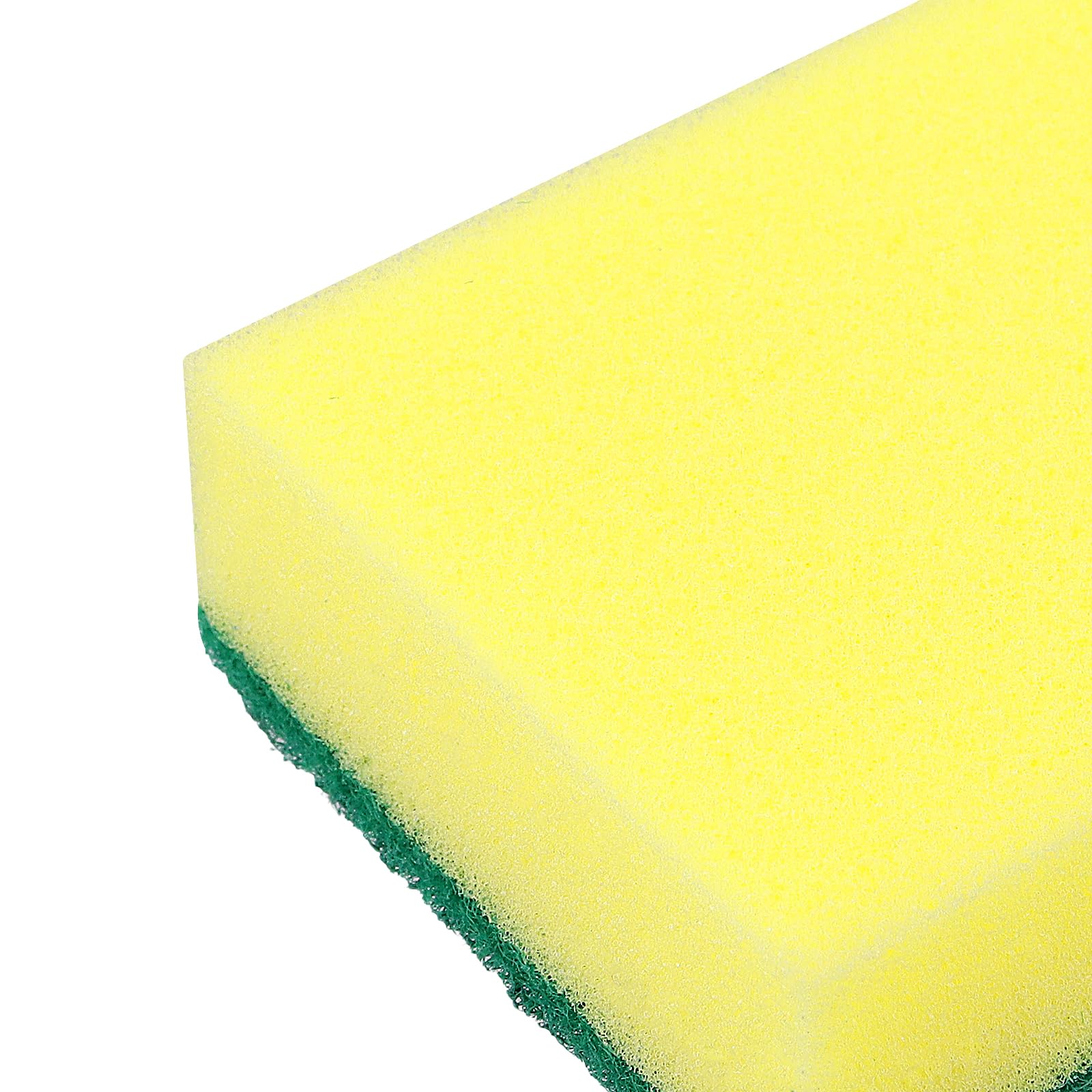 40 Spugne Cucina a Due Lati, 10 x 7 x 3 cm, Verde e Giallo, Spugnette Piatti e Pulizia Casa, Morbide e Abrasive
