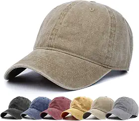 Boné de beisebol HH HOFNEN masculino e feminino de algodão lavado estilo clássico de neve ajustável, baixo perfil, chapéu para papai