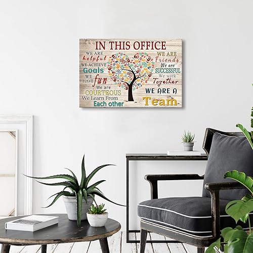 Miniatura 4 de WHAOMIOT In This Office We Are A Team - Póster inspirador para pared, diseño positivo y moderno, póster impreso de 24 x 16 pulgadas, marco listo
