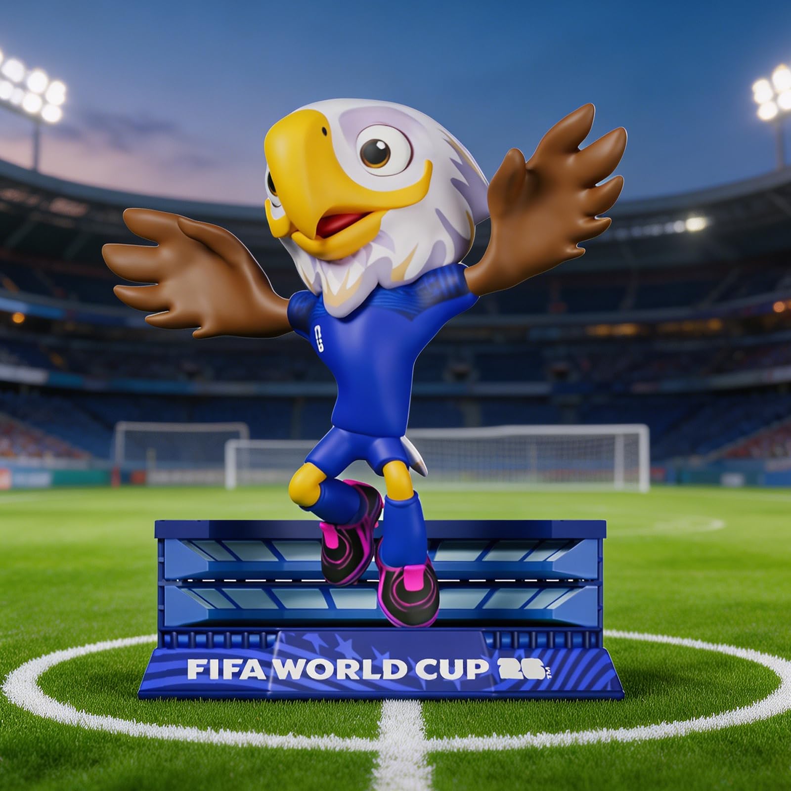 Sanyetral FIFA World Cup 2026 3PCS Figurines de Mascottes Multicolore,Comprend Clutch, Zayu, Maple, Jeu de Court-B (6 cm)