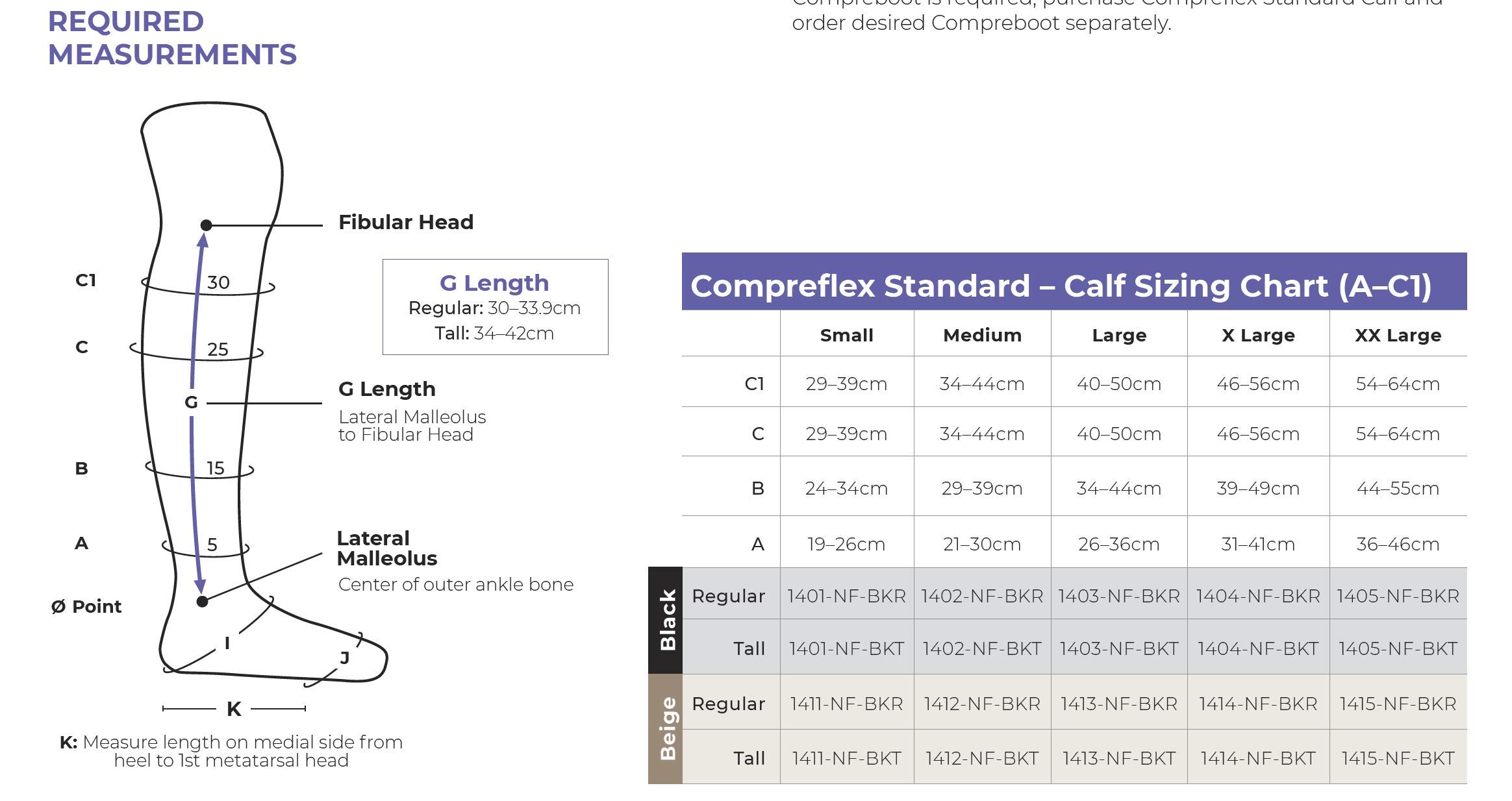 Sigvaris Compreflex 1403-NF-BKR - Debajo de la rodilla, sin pie, 20-50 mmHg, color negro