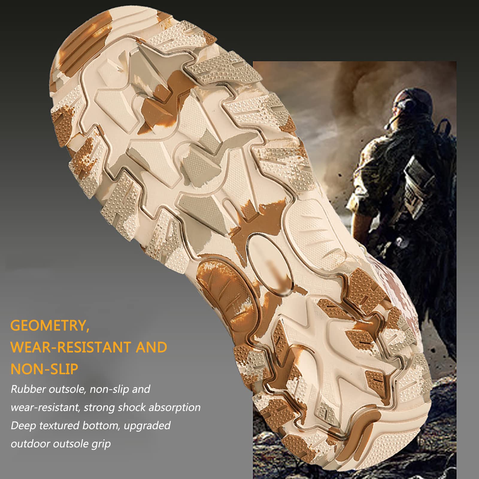 Taktyczne buty bojowe, Męskie taktyczne wojskowe buty bojowe piesze wędrówki beżowo-zielone rozmiar 39-47 EU(Beige,45 EU)