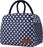 Vista 17 de Bolsa de Almuerzo para Mujer/Hombre Lonchera para Mujer/Hombre (Negro+Blanco a Cuadros)