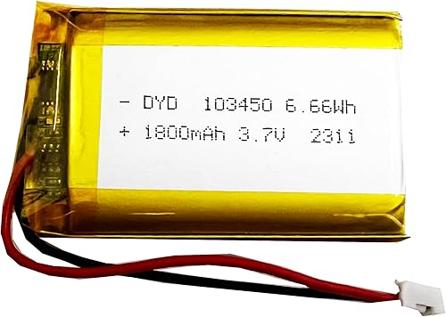 FITHOOD 103450 Batería 3.7v 1800mAh batería recargable de polímero de litio con conector JST para electrodomésticos