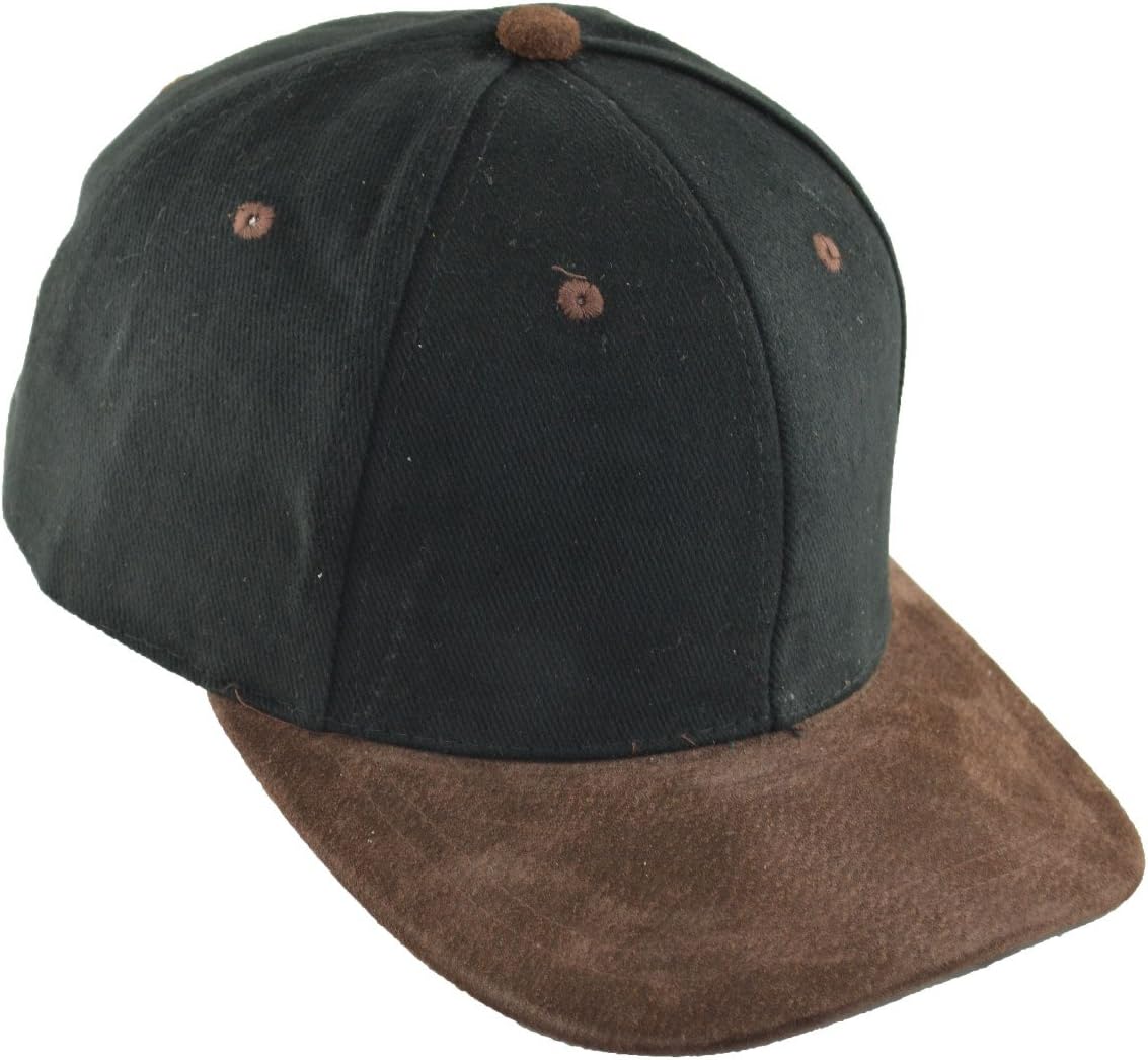 G Men's Polo Style Adjustable Cotton Baseball Cap with Suede Bill Black Brown