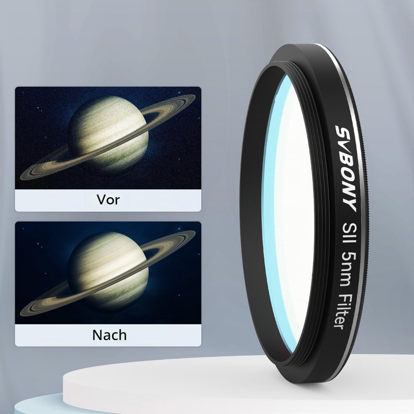 Svbony SV227 2" Teleskopfilter, SII-CCD 5nm Schmalband Deep Sky Filter, Lichtverschmutzungsfilter Blockiert IR für die Astrofotografie zur Deep Sky Beobachtung