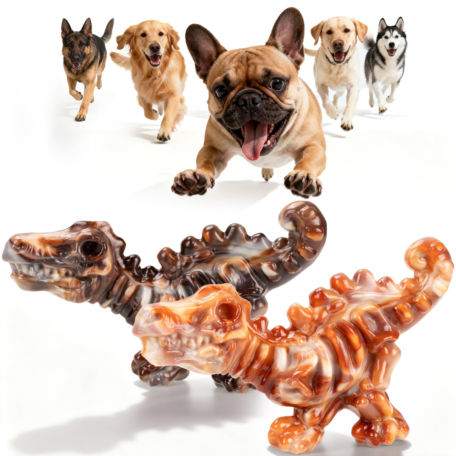 Dog Toys for Aggressive Chewers 2 Pack Indestructible Dog Toy for Large Medium Dogs Strong Dog Chew Toys