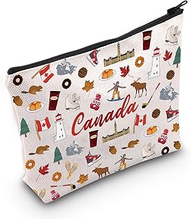 MEIKIUP Canada Gift Canada Makeup Bag Canada Trip Toiletry Bag Canada Travel Bag Canadian Maple Leaf Makeup Zipper Pouch Bag (CA Canada Bag)