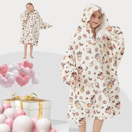 Miniatura 171 de Wearable Blanket Hoodie for Kids Oversized Sherpa Blanket Hoodie for Kids Boys Girls Teens 6-13YR,Navy Shark